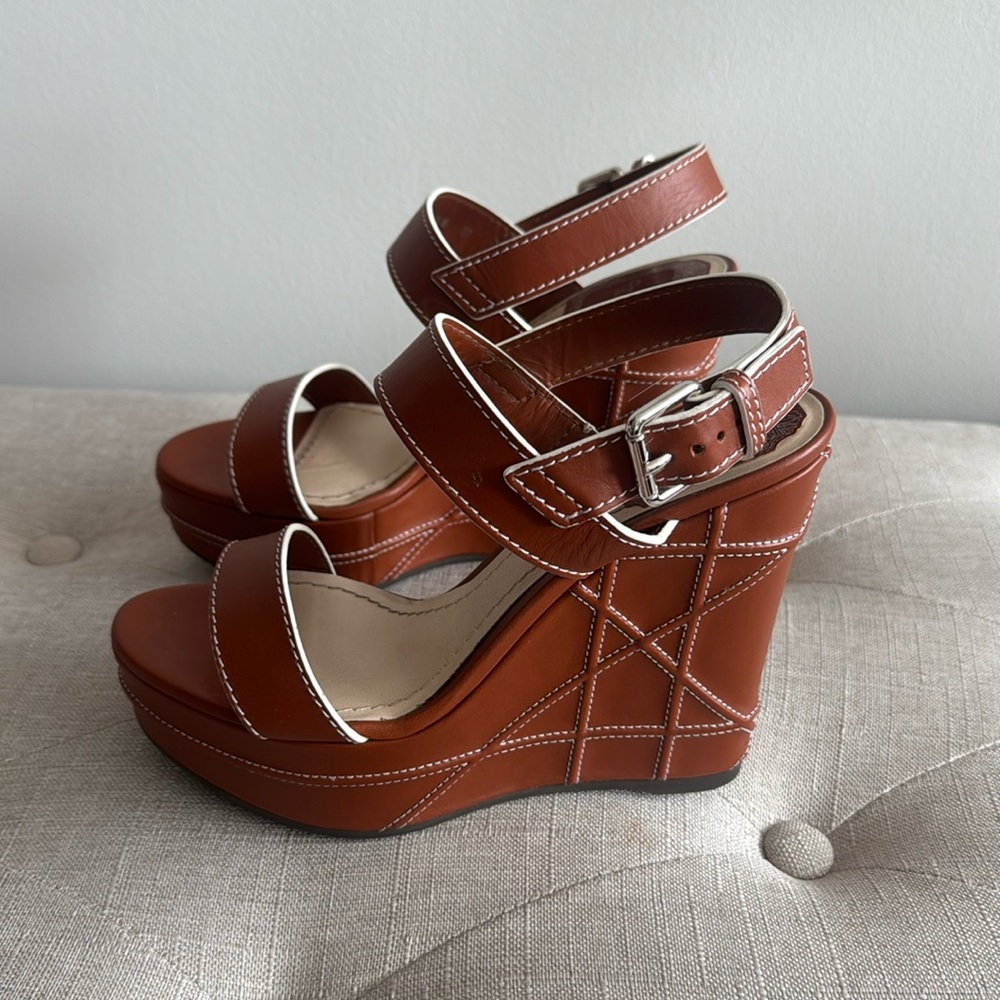 Dior leather wedge sandal